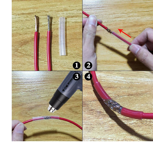 10Pcs Heat Shrink Tubing 10mm x 12cm