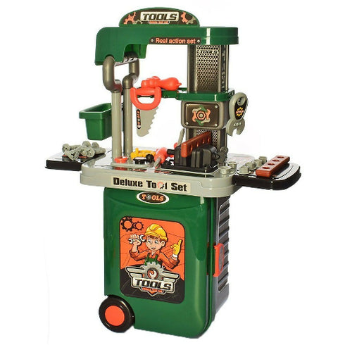 Kids 3 in 1 Tool Bench Workshop Playset Toy Toolbox Suitcase