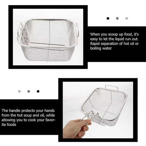 Square Stainless Steel Deep Fry Basket