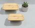 1000ml Square Glass Food Storage Container - Set of 2