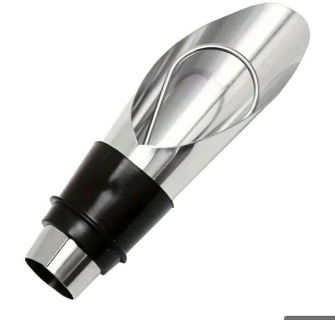 Stainless Steel Wine Pourer & Stopper with Rubber Grips