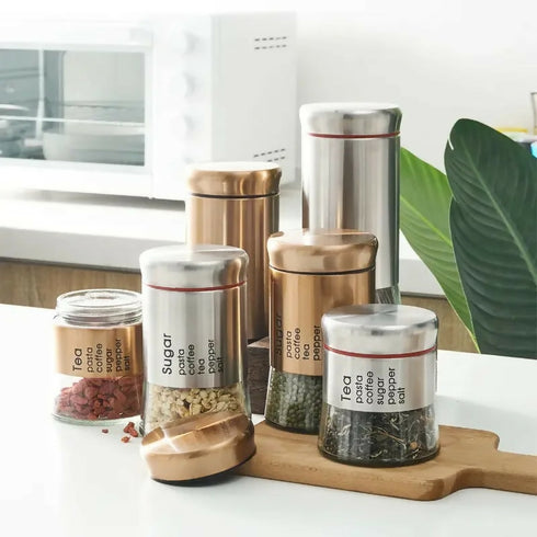 Stainless Steel Coffee and Tea Storage Jars