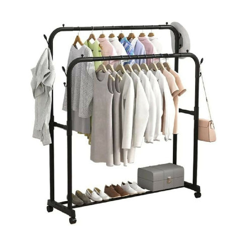 Double Rail Metal Hanging Clothes Rack