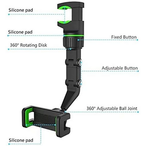 Multifunctional Rearview Mirror Phone Holder.