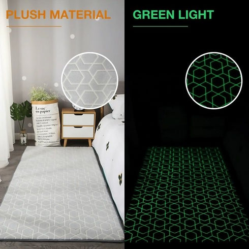 Glistening Glow In The Dark Washable Rug Cushy Bedside Mat - Pentagon