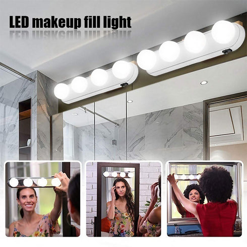 Portable 4 LED Studio Vanity Mirror Makeup Glow Light