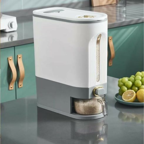 10KG Large Cereal Storage Container Pantry Dry Food Box with Measuring Cup