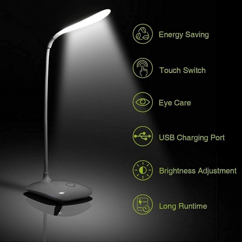 Rechargeable Led Table Lamps USB Charging Touch Dimmer (Pack of 1)