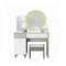 Makeup Vanity Corner Dressing Table with LED Mirror & Stool