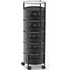 5 Tier Fruit Shelf Basket Storage Rack Rotating Wheels