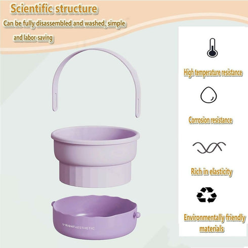 2 in 1 Silicone Makeup Brush Cleaner Bucket Hanging Brush Tool Cleaner - Purple