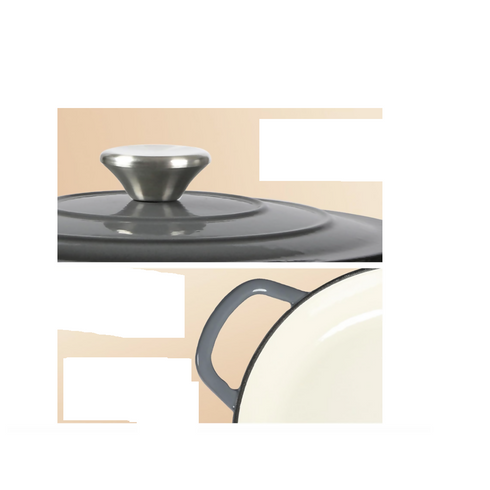 30CM Cast Iron Shallow Casserole Grey