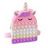 Mini Cartoon Unicorn Design Colorblock Pop It Backpack
