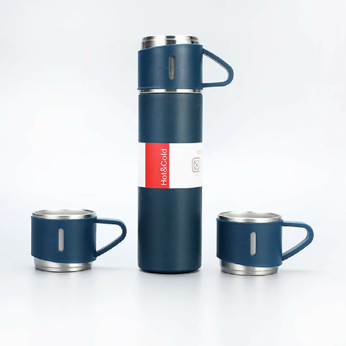 Thermal Insulated Travel Flask Set, Blue