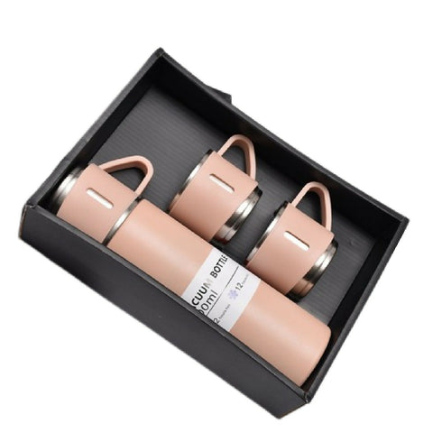 Thermal Insulated Travel Flask Set-Pink