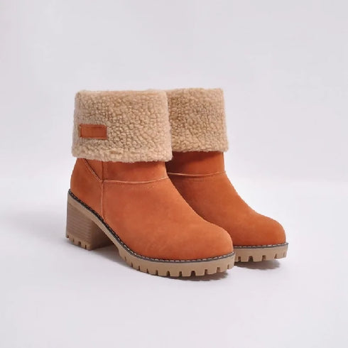 WOMENS WINTER ANKLE BOOTS FLAT GRIP SOLE FUR LINED SHOES