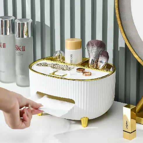 Decorative Tissue Box with Storage Compartment