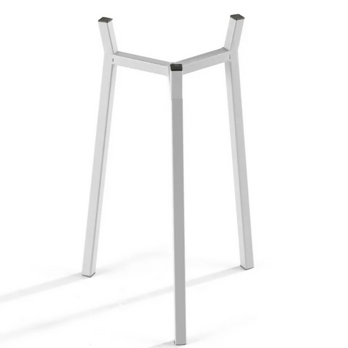 3 flower pots with metal stand-white