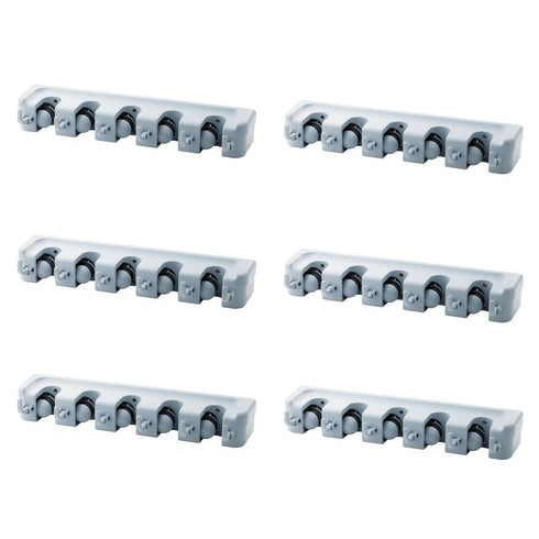Pack Of 6 Wall-Mounted Multipurpose Broom & Mop Holder