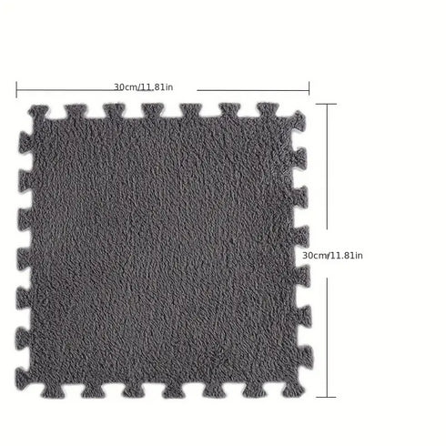 Interlocking Foam Mats, Fluffy Carpet Tiles - 10 Pieces