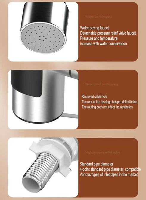 2 Pack-3000W kitchen quick heating faucet with digital display