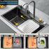 Modern Single-slot 304 Stainless Steel Waterfall Faucets Multifunction Smart Kitchen Sink