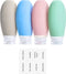 Silicone Travel Separate Bottles 90 ml Bottle (Pack of 4, Blue, Green, Grey, Pink)
