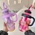 1200ml Cute Water Bottle with Straw for Milk, Juice, Tea, Coffee, and Beverages