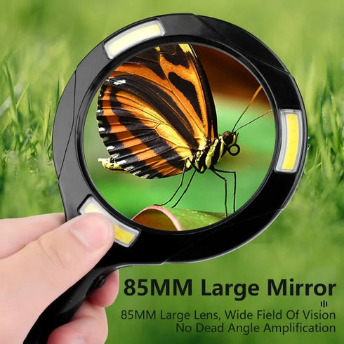 COB LED Lighted Handheld Magnifier with 3 LED Lights
