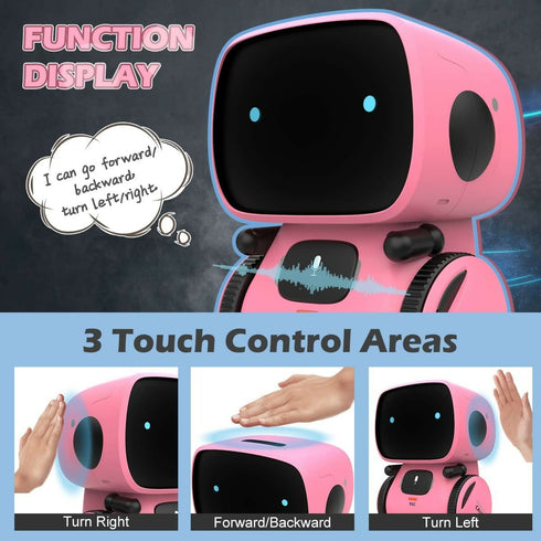 Shake Singing Dancing Sound Control Ai Pet Robot Smart Intelligent Interactive Robot Ai Assistant Robot for Kids -Pink