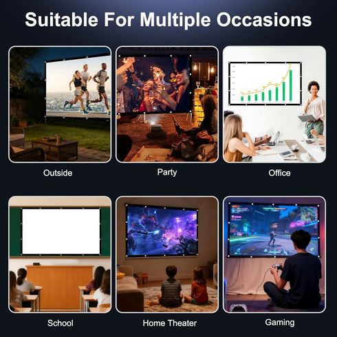 100 Inch white projector screen portable outdoor cinema theater