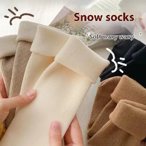 5 Pairs Womens Thickened Fleece- Lined Socks