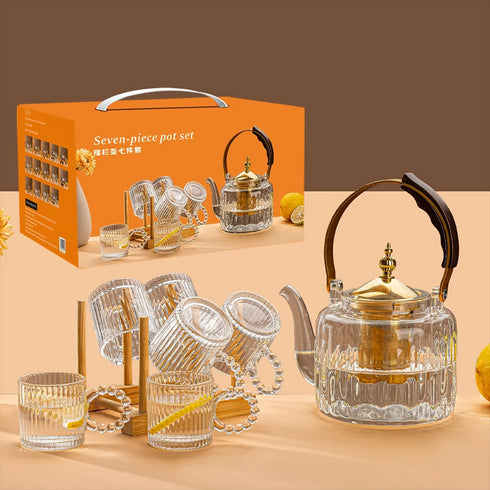 Seven Piece Glass Teapot Set