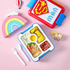 DIY Pixel Building Blocks Children's Compartments Plastic Lunch Box Microwavable Bento Box for Kids Back to School Camp