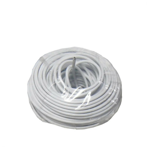 Curtain Wire Set with Rods and Hooks, White, 5 Meter