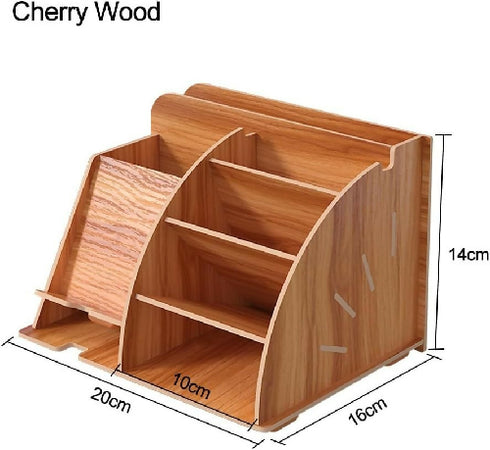Wooden Desk Organizer with Phone Docking Station