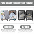 Oxford Cloth Packing Cube Organizer Travel Laundry Pouch - Set of 6 - Grey