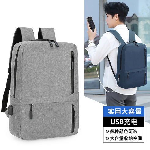 Men Daily USB Charging Port Waterproof Laptop Backpack.