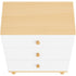 Modern Wooden 3-Drawer Bedside Table with White Finish