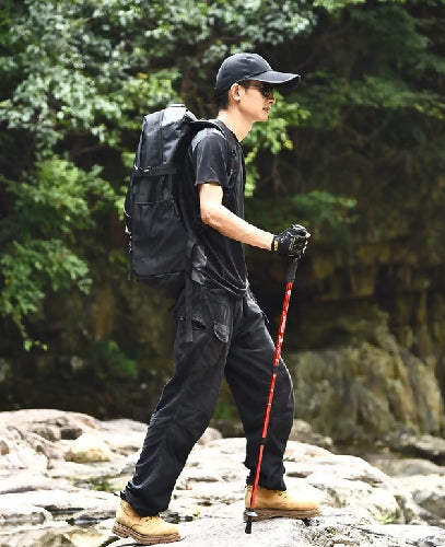 T Style Handle Aluminum Alloy Three-section Outdoor Walking Stick Hiking Supplies