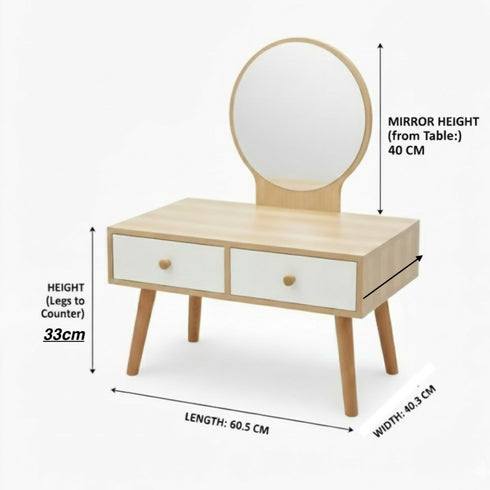 Tabletop Vanity Mirror with Drawer Storage Small Dressing Organizer-7019