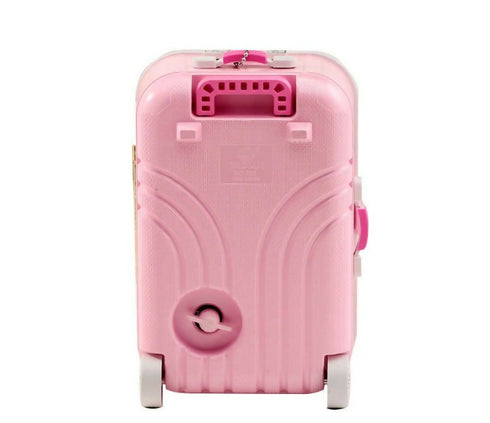 Cute Pink Suitcase Music Box Jewelry Case