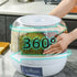 360 Rotatable 6 Grid Food Storage Container Grain Cereal Rice Dispenser - 2 Piece