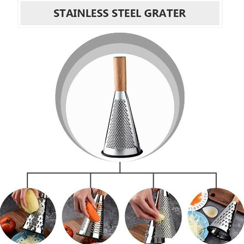Stainless Steel Multipurpose Grater with 3 Sides