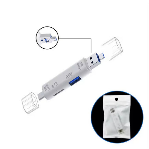 5 in 1 Otg Card Reader Adapter Usb 2.0+type c