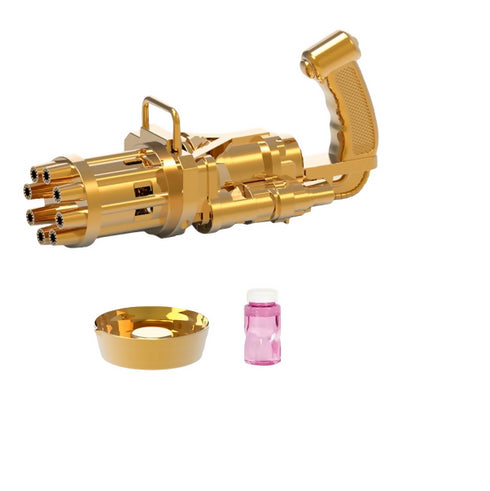 Electric Mini Gatling Bubble Gun Toy Bubble Machine Gun with Bubble Water