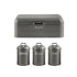 Portable Stainless Steel Bread Bin And Canister Set - Red