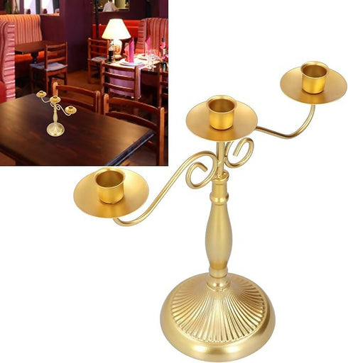 Gold Candle Holders 3 Arms