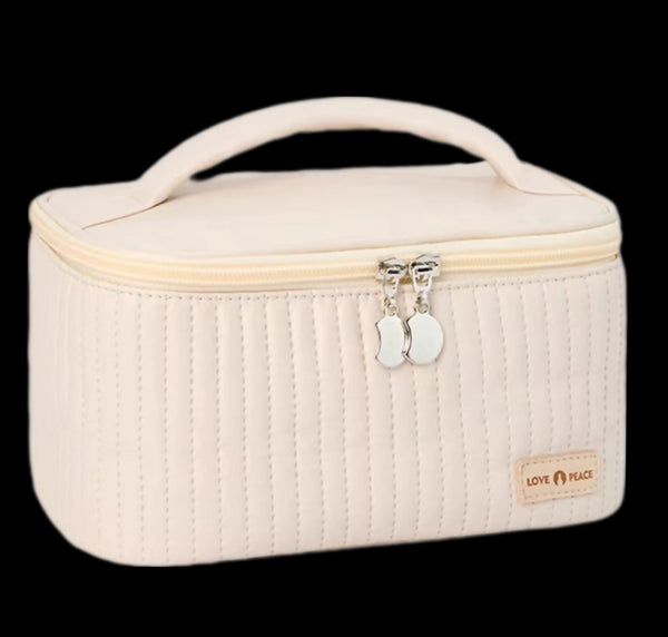 Cosmetic Makeup Travel Toiletry Storage Bag - Cream white