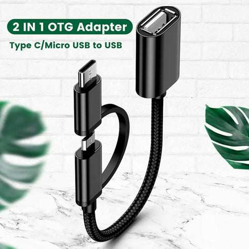 2 in 1 OTG Cable Micro USB & Type C to USB 3.0 Adapter